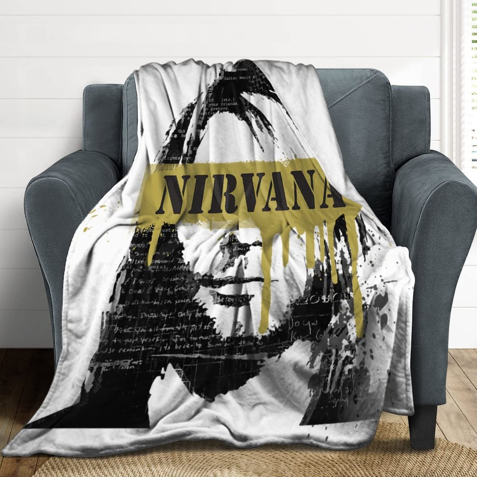 Amazon｜NIRVANA ニルヴァーナ Kurt Cobain カートコバーン 毛布
